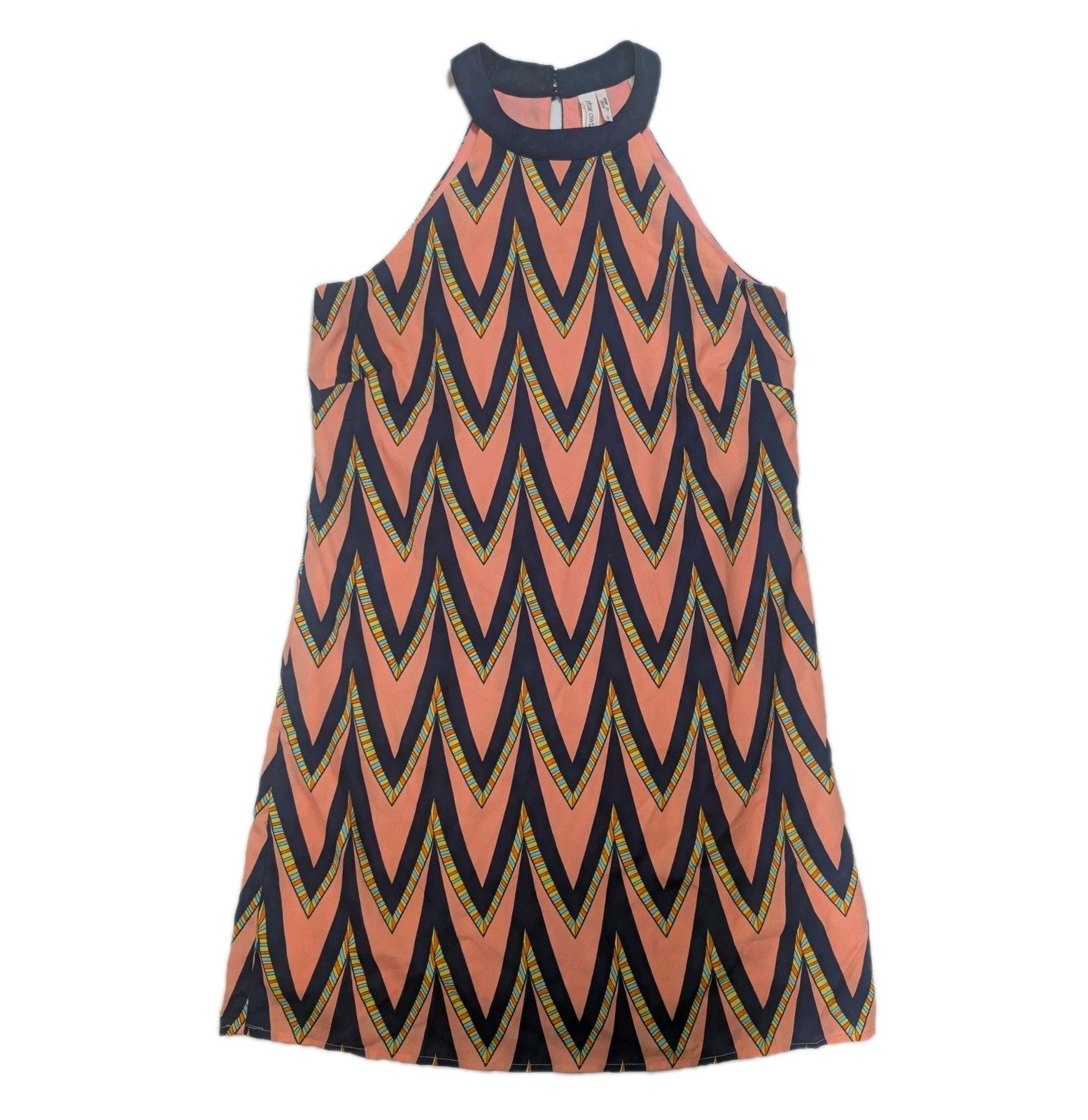 Pink Owl Geometric Shift Dress Small Nwt Sleeveless Keyhole Back Lined